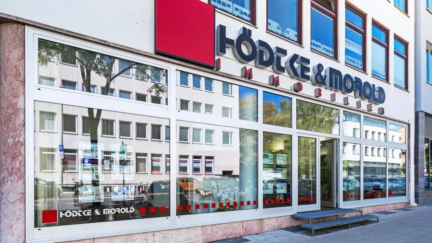 Büro-Außenansicht Hödtke & Morold mit Schild, Königstor 1 A Kassel